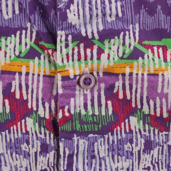 Robert Graham Purple White Geometric Modal Cotton Polyester Short Sleeve Large - Picture 4 of 16